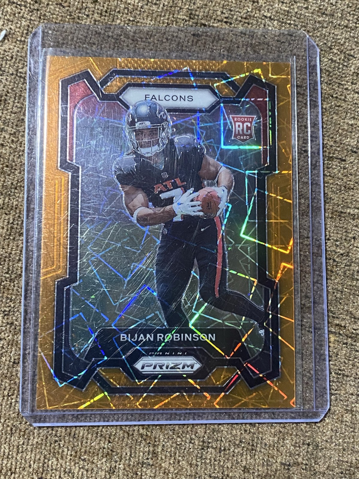 2023 Panini Prizm Bijan Robinson Orange Lazer RC #305 Falcons Rookie Card