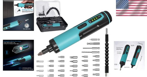 Ergonomischer 4V Akkuschrauber Pistole - 33 Bits, 2 Bohrer und Tragebox - Bild 2 von 12