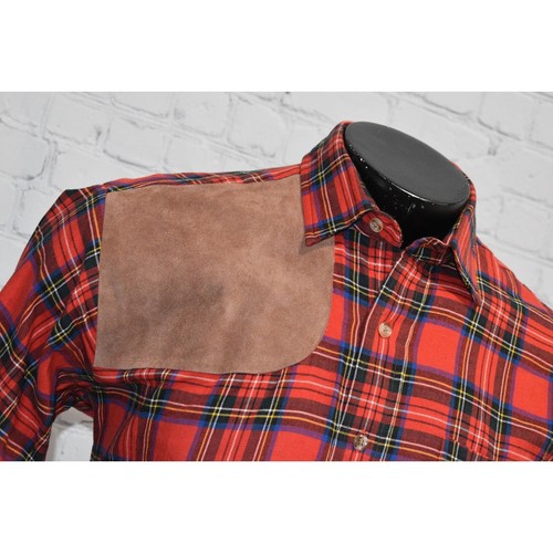 Vintage Abercrombie & Fitch Shirt Men Size Medium Faux Leather Shoulder Pad - Picture 2 of 7
