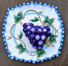 Vintage Bella Casa By Ganz 3D Plate Ceramic Fruit Grapes Decorative Wall Hanging