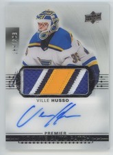 2017-18 upper deck premier Patch Ville Husso Rookie Auto 299 St. Louis Blues