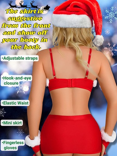 Sexy Damen-Dessous Weihnachten Unterwäsche Santa Babydoll Nachtwäsche Kostüm USA schnell - Bild 166 von 250