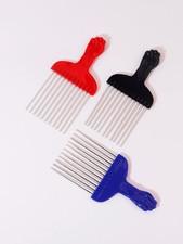 Afro Comb with Black Fist Metal or Plastic African hair Pik Professional Styling