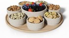 Dip Serving Tray - Snack Platter Round - Ceramic Serving Tray - Chip & Dip Set