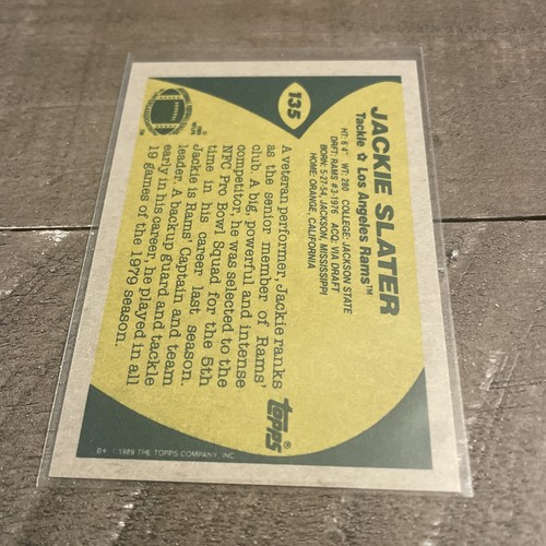 1989 Topps - Jackie Slater #135 - Bild 2 von 2