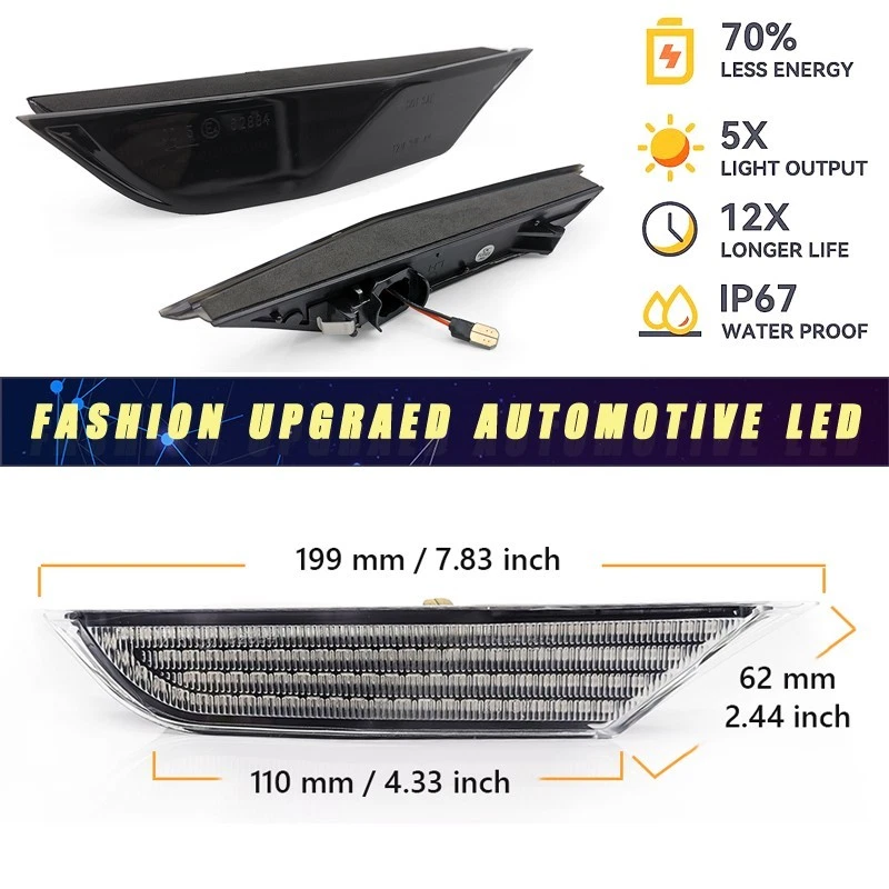 Dynamic Clear Front Corner Lamps For Nissan GTR R35 Coupe Nismo V6 07-22 - Imagem 4 de 4