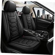 Leather Car Seat Covers Full Set, Waterproof Faux Leather Seat FULL SET BLACK