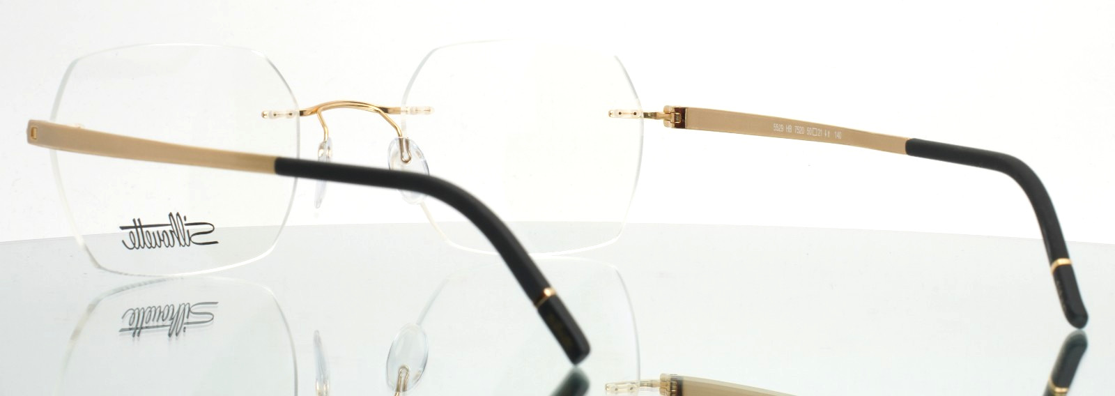 SILHOUETTE 5529 HB 7520 Golden Dome Unisex Geometric Eyeglasses 50-21-140 B:40