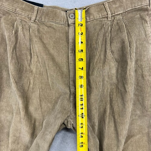 George & Martha Mens Corduroy Pants 38x32 Pleated Front Tan Cotton Academia NEW - Picture 7 of 9