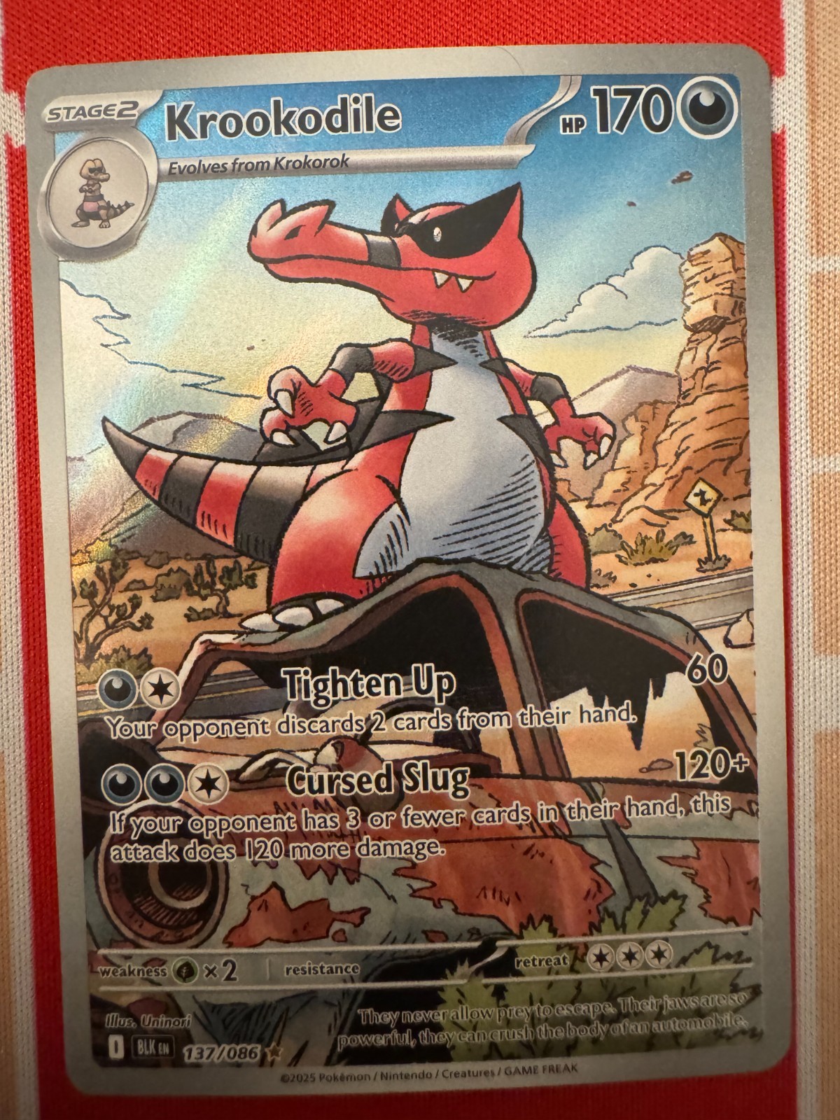 Krookodile 137/086 Illustration Rare - Pokemon TCG Black Bolt NM