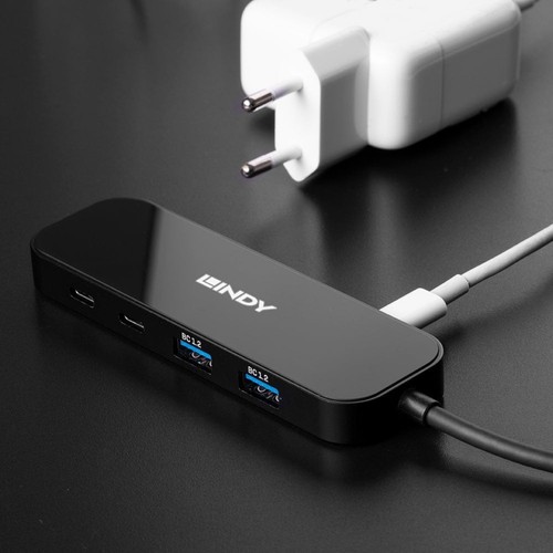 Lindy 4-Port USB 3.2 Gen 2 Type-C Hub 10Gbps, USB-C & USB-A, 100w Power Delivery - Picture 5 of 5