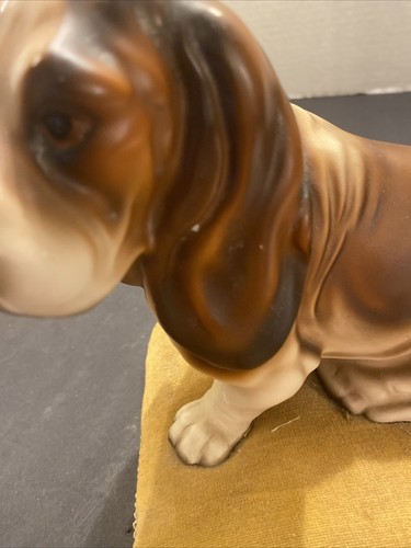 VINTAGE RARE JAPANESE BASSET HOUND BEAGLE DOG On Pillow CERAMIC FIGURINE - MN - Picture 5 of 23