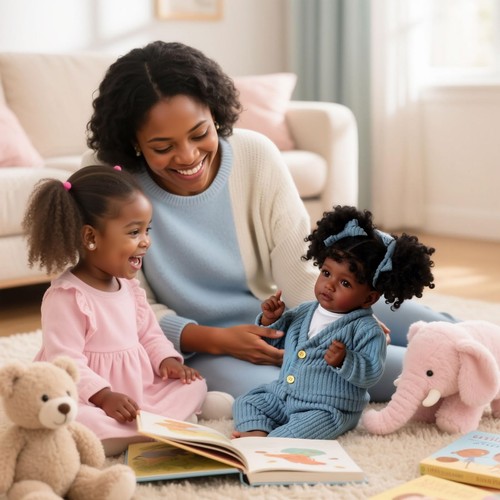 Lifelike Reborn Baby Dolls Black Girl - 20 Inch Soft Feeling Realistic Newbor... - Picture 5 of 8