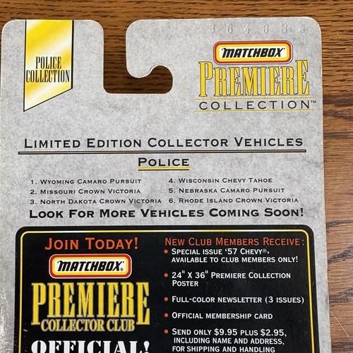 1998 Matchbox Premiere Police Collection Missouri Crown Victoria - Picture 7 of 9