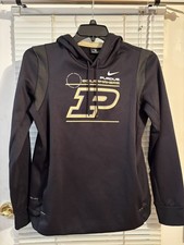 Purdue Boilermakers Hoodie Mens Size Large Nike On Field Black Dri Fit