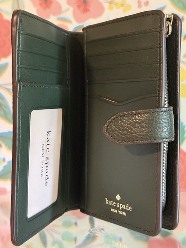 Cartera Convertible Kate Spade Leila Cuero Guijarro, Verde Cazador - Imagen 4 de 9