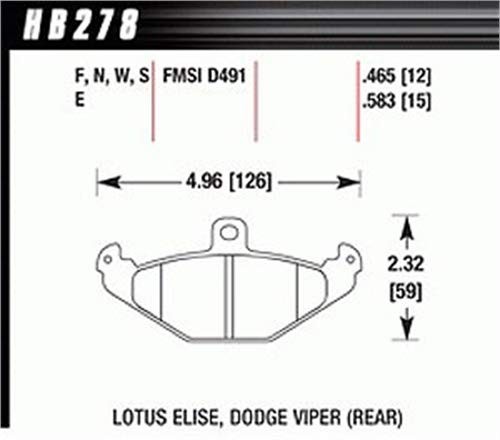 Hawk HB278S.465 HT-10 PADS Lotus Elise Rear - Picture 5 of 5