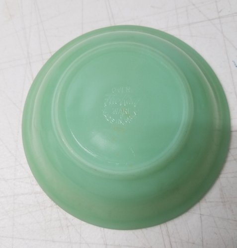 5 cuencos de avena de cereal Fire King Jadeite Jane Ray de 6 pulgadas verde acanalado 3706JR - Imagen 5 de 7