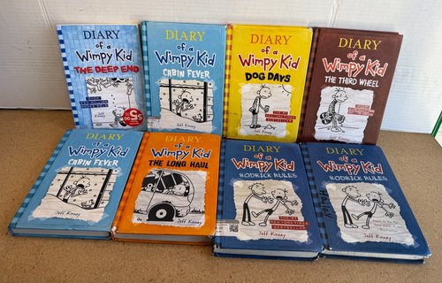 Lot of 8 Diary of a Wimpy Kid Books 7 HC & 1 SC - Foto 1 di 4