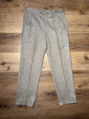 Maus & Hoffman Dress Pants 36X34 Wool Pants Trousers Pleated Cuffed