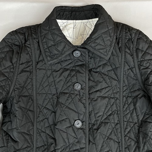 Platinum Reversible Quilted Barn Chore Coat Jacket Women’s PS Black White Field - Picture 14 of 18