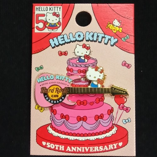 [juego completo] Juego de prendedores de guitarra Rock Café JAPÓN Hello Kitty 50th (limitado 300) - Imagen 6 de 6