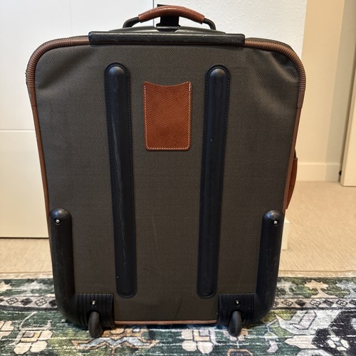 Longchamp Boxford Brown Canvas Leather Trim Travel Luggage Wheeled Suitcase - Picture 7 of 17
