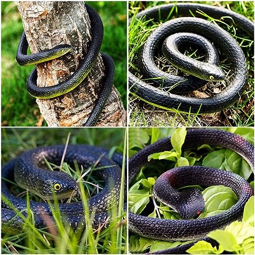 10 Super Realistic Rubber Black Mamba Snake Toy - Fake Snake to Scare Birds, - Picture 7 of 8