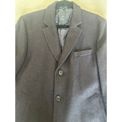 Boss Hugo Boss x Nordstrom Nye Wool Blend Long Overcoat Topcoat Herren 44R Navy - Bild 5 von 13