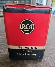Vintage RCA No. VS 016 67.5 Volt "B" Tube Radio Battery For Display Only