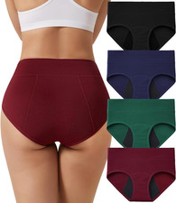 High Waisted Leakproof Period Underwear for Women - 4 Pack