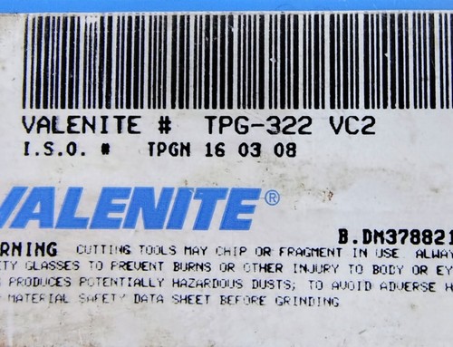 🗽VALENITE TPG-322 VC2 INDEXABLE CARBIDE INSERTS 7 PCS MACHINIST/ TOOLMAKER - Picture 4 of 6