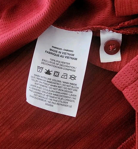 NIKE DRI FIT ON FIELD ARKANSAS RAZORBACKS POLO MENS LARGE LONG SLEEVE RED NCAA - Picture 10 of 11