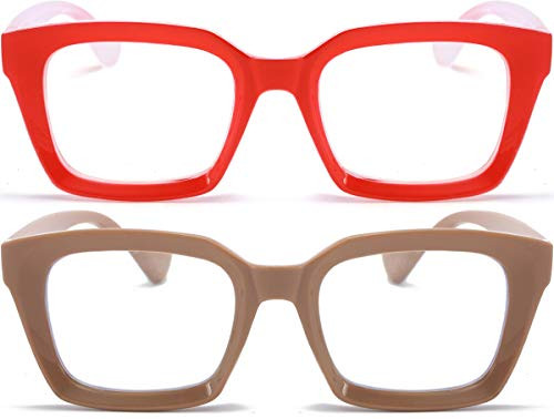 2 Pack Oprah Style Oversized Reading Glasses for Women Men Blue Light - Picture 2 of 7