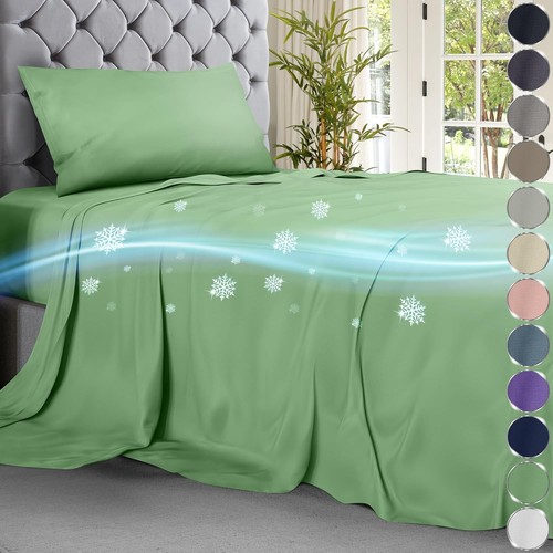 King/Groß Kühlende Bambus Viskose Bettwäsche 4 Stck. Ultraweiche Bettwäsche mit 18" tiefen Taschen - Bild 16 von 79
