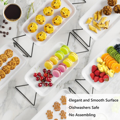 Vassoio da Servizio a 6 Livelli Supporto per Forniture per Feste, 12" x 6,5" Piatti per Servire... - Foto 6 di 7