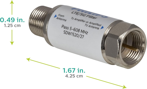 Philips LTE Filter for TV Antenna, Filters 4G 5G LTE Signal to Reduce Interferen - Picture 6 of 12