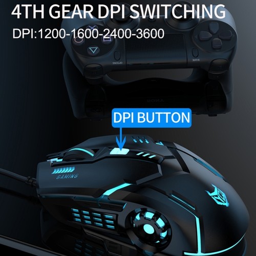 Type C Mouse USB C Gaming Mouse RGB Backlit Ergonomic Mouse 3600DPI - Picture 5 of 8