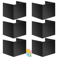 6-Pack Black Plastic Desk Dividers for Students Waterproof Study Carrels