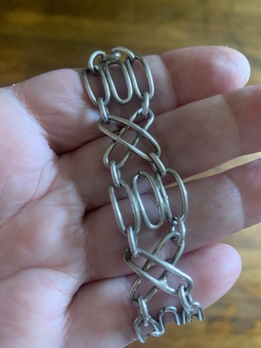 Vintage Mexiko Büroklammer Stil Armband 925 Sterlingsilber Knebelverschluss 8" - Bild 4 von 5