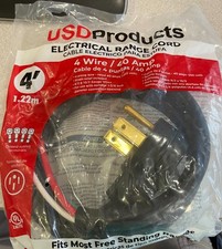 USD Products 4 Ft. 4-Prong Range Power Cord - 40 Amp