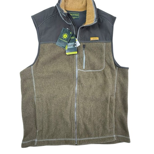 NEW GH Bass Co Arctic Terrain Fleece Vest Men Medium Green Brown Trail Therm - Picture 1 of 8