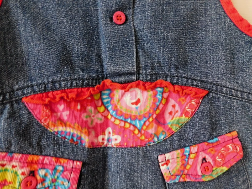 Датский бренд * я тоже * Baby девочки пэчворк джинсы джемпер платье 18-24 М новом - Изображение 4 из 4
