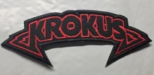 KROKUS hard rock band Embroidered red Patch approx 1.5x4.5"