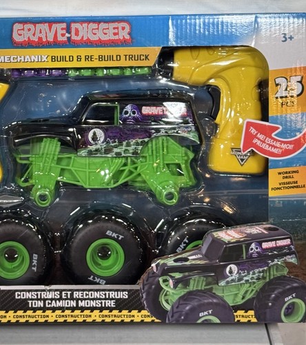 Monster Jam excavadora de tumbas Monster Truck Mechanix choque y reconstrucción 25 piezas RARO! - Imagen 2 de 7