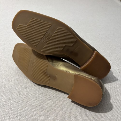 Stuart Weitzman Shoes Women Size 8 B Gold Metallic Loafers Leather Classic Spain - Picture 8 of 15