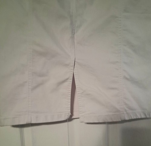 Ashley Stewart Women’s White Knee Length Skirt Size 20 Stretch Slit - Picture 8 of 10