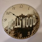Hollywood Wall Clock Glass Iconic Hollywood Design 30cm Diameter Glass Sparkle