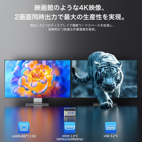 GMKtec mini pc N97 mini pc Windows 11 Pro 12GB+256GB SSD small pc 4 cores/4 thre - Picture 6 of 9