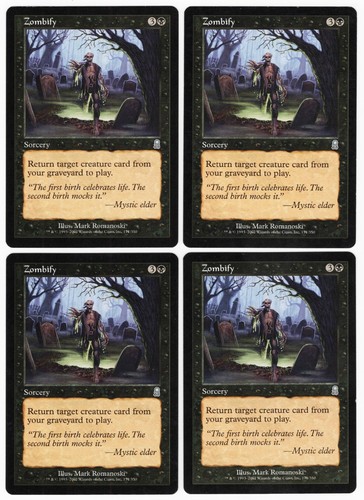 Zombify x4 4x 2001 Odyssey PLAYSET Black Uncommon Sorcery MTG NM AZ1 - Picture 1 of 2